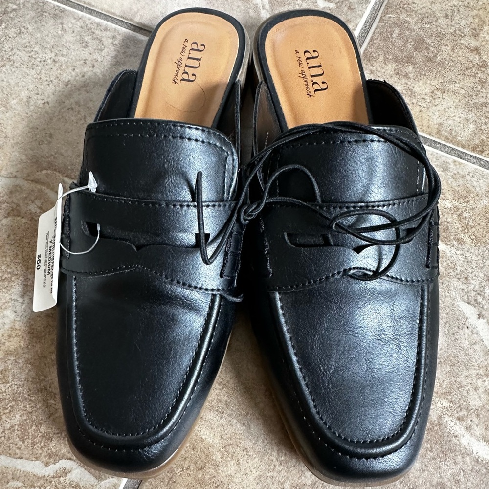 A.N.A. Slip On Black Loafers 
Size: 7 Medium